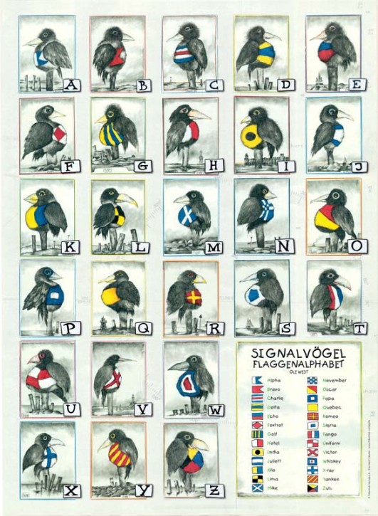 Kunstdruck "Signalvögel - Flaggenalphabet"