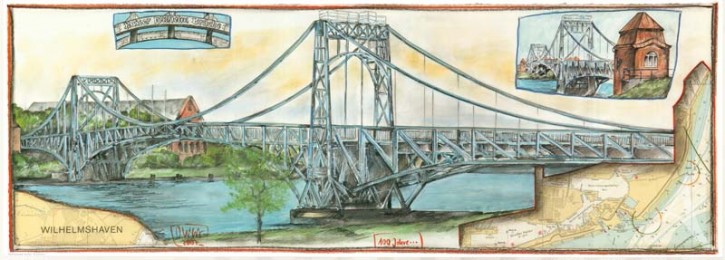 Kunstdruck "Kaiser- Wilhelm- Brücke"