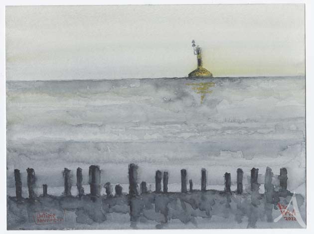 Aquarell "Untiefe - November" von Ole West