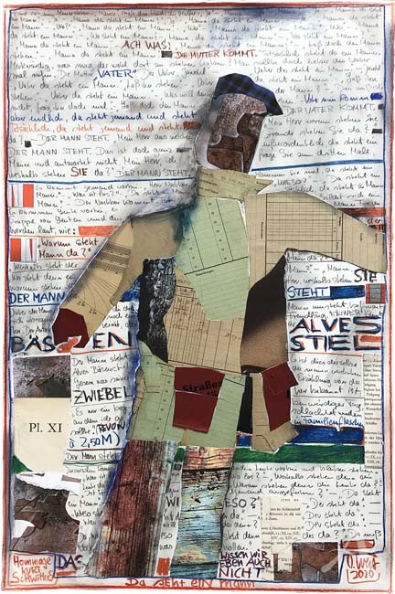 Collage von Ole West - Hommage an Kurt Schwitters - "DA STEHT EIN MANN..."