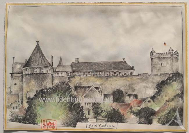 Zeichnung "Burg in Bad Bentheim" - OLE WEST - UNIKAT