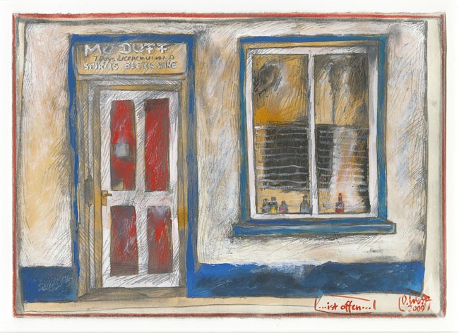 Ole West "...ist offen..." (Schottland) - Original- Zeichnung
