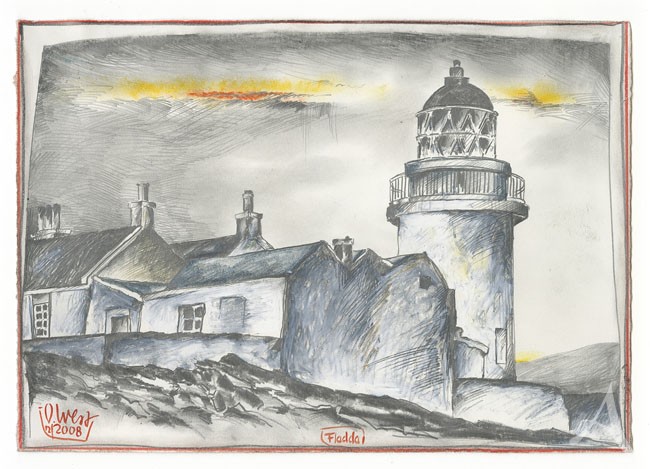 Ole West "Fladda" (Schottland) - Original- Zeichnung