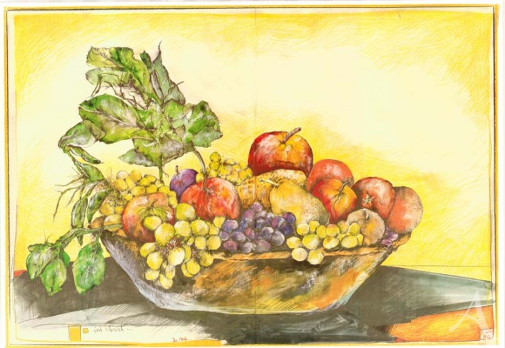 Kunstdruck "JA, Obst"