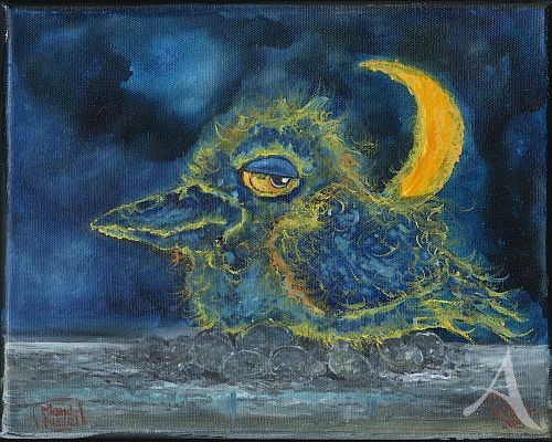 ÖLBILD - "Mondfussel" - Unikat von Ole West