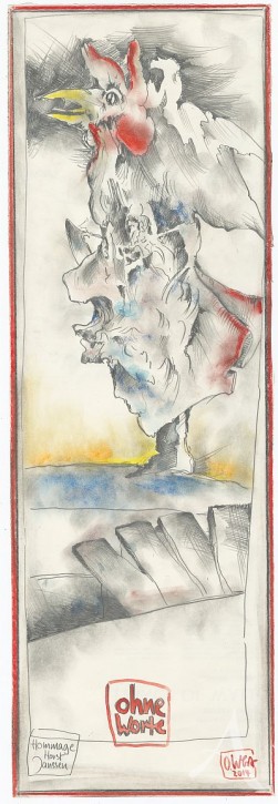 Kleine Rarität aus dem Jahr 2014- "Hommage Horst Janssen" - Zeichnung von Ole West