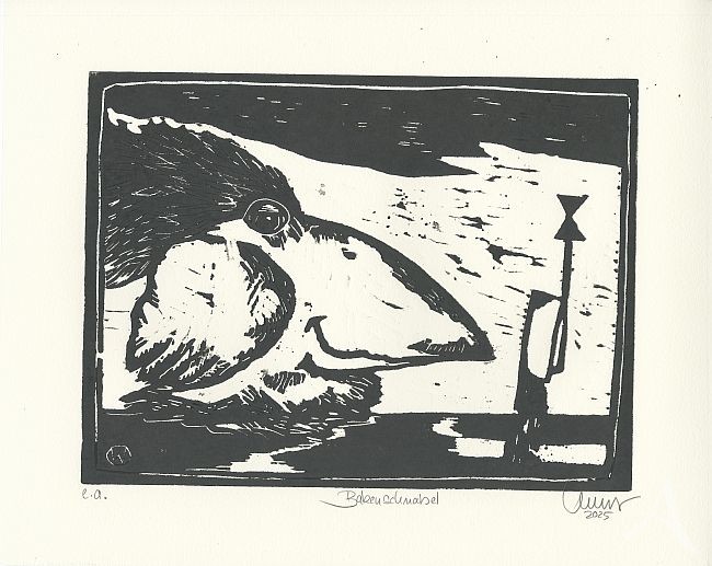 ORIGINAL-HOLZSCHNITT - "Bakenschnabel" von Ole West