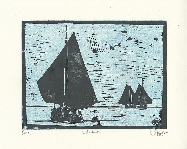 ORIGINAL-HOLZSCHNITT - "Unter Land" von Ole West