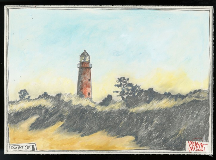 Original-Zeichnung - "Darßer Ort" von Ole West