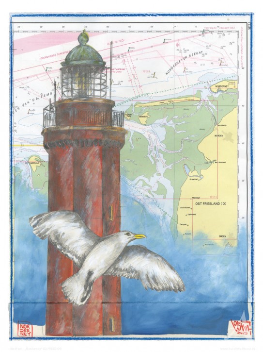 Leuchtturm "NORDERNEY" - Kunstdruck von Ole West