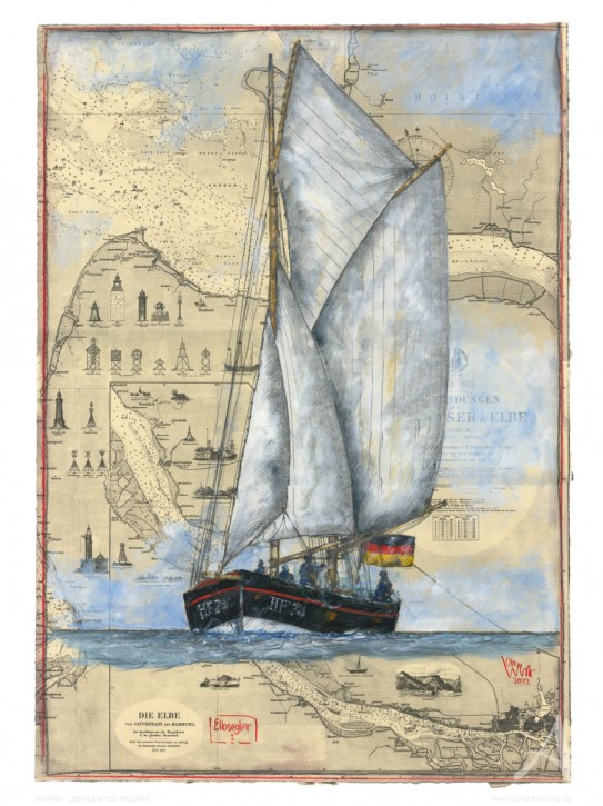 "ELBSEGLER" - Kunstdruck von Ole West
