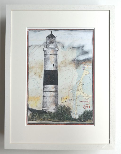 "Kampen / Sylt" - GERAHMTER Kunstdruck - HANDSIGNIERT von Ole West - (30 x 40)