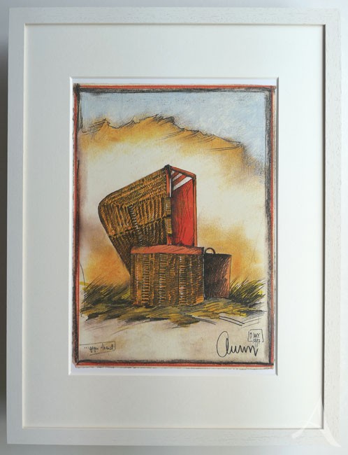 "...gegen Abend" - GERAHMTER Kunstdruck - HANDSIGNIERT von Ole West - (30 x 40)