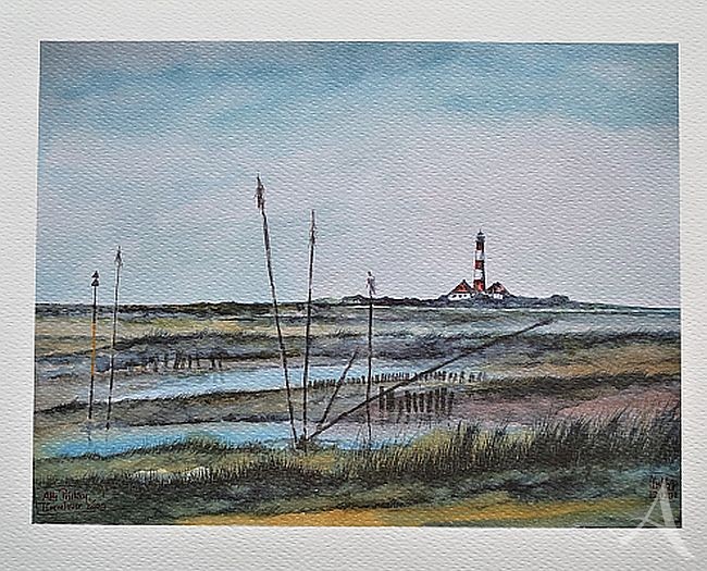 Kunstdruck auf Naturpapier "Alte Pricken" (Westerheversand) von Ole West (24 x 30)