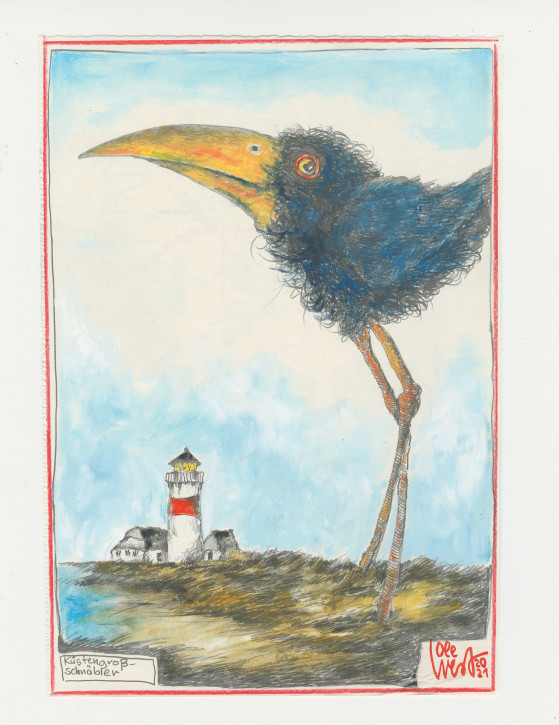 Kunstdruck von OLE WEST - "Küstengroßschnäbler"