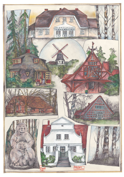 Kunstdruck von Ole West - "Bilderbogen WORPSWEDE"