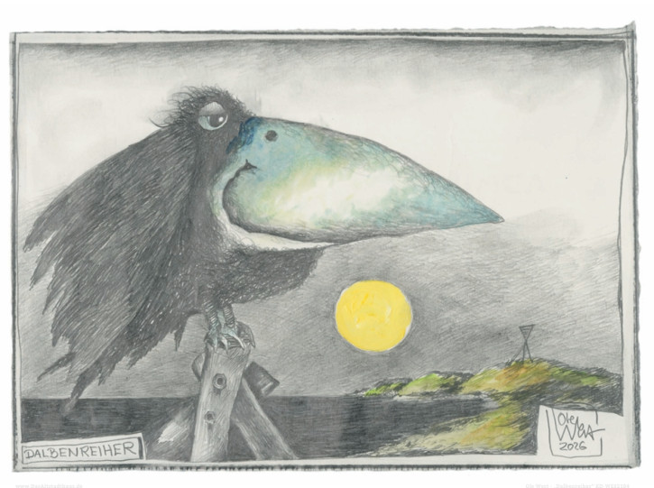 Kunstdruck von Ole West - "Dalbenreiher"