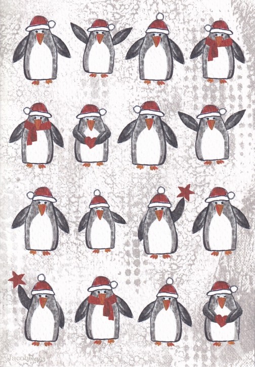 Doppelkarte "Pinguine"