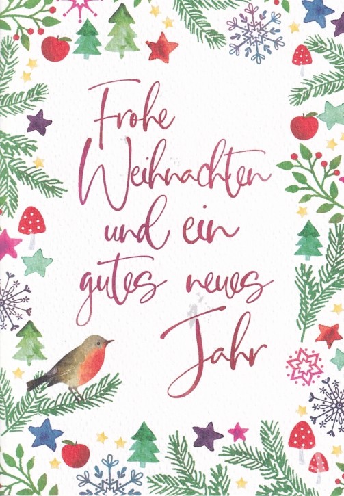 Doppelkarte "Frohe Weihnachten und ein gutes neues Jahr"