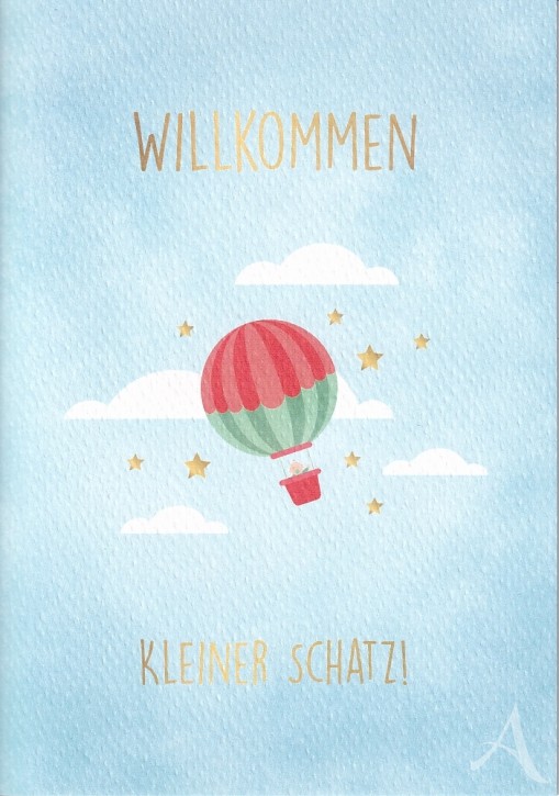 Doppelkarte "Willkommen kleiner Schatz"