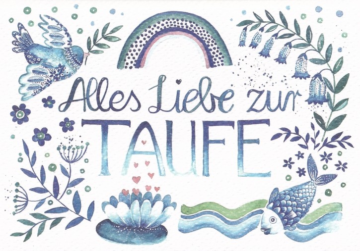 Doppelkarte "Alles Liebe zur Taufe"