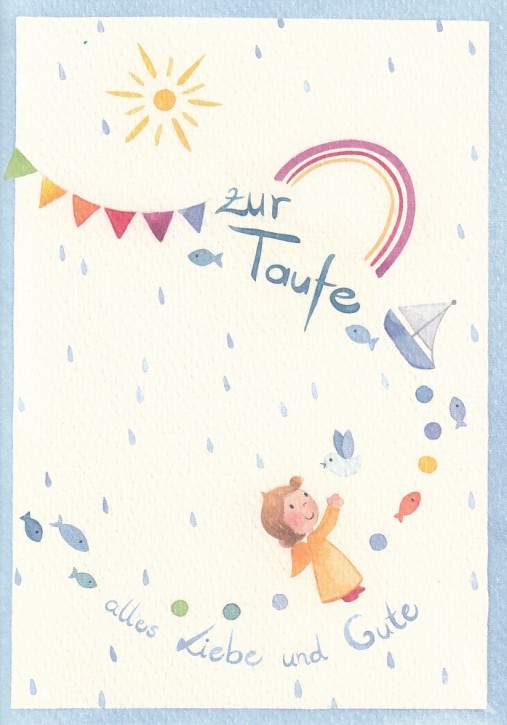 Doppelkarte "Zur Taufe alles Liebe und Gute"