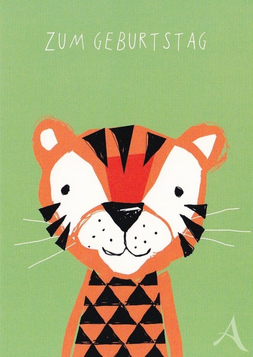 Postkarte "Zum Geburtstag" (Tiger)
