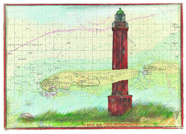 Kunstdruck auf LEINWAND "Norderney" von Ole West, ca.: 50x70cm