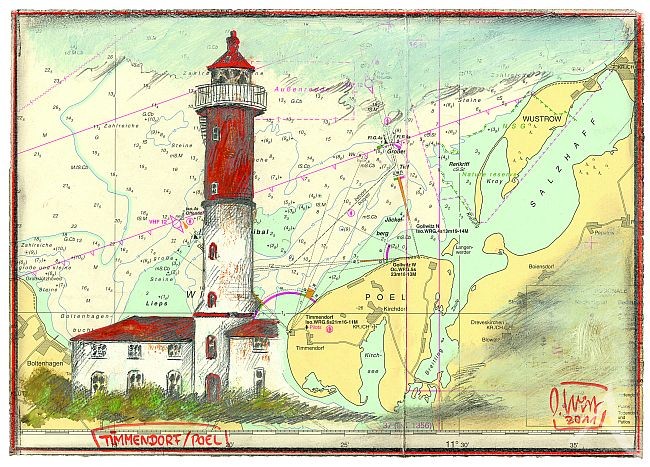 Kunstdruck auf LEINWAND "Timmendorf / Poel" von Ole West, ca.: 50x70cm