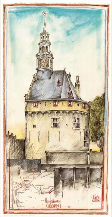 Kunstdruck "Hoofdtoren (Hoorn) / Niederlande"