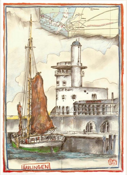 Kunstdruck "Harlingen / Niederlande"