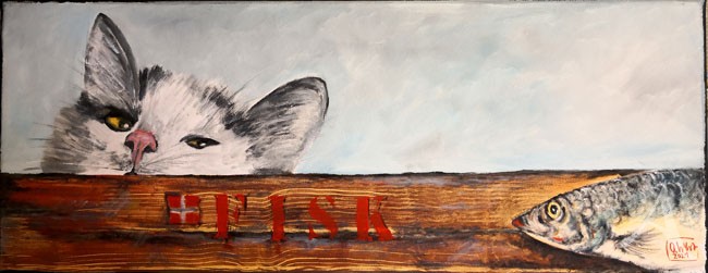 ÖLBILD - "FISK" von OLE WEST - 20 x 50