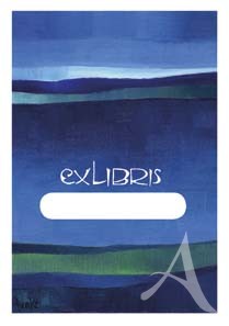 Exlibris "BLUE" von Gisela Funke (12 Stück)