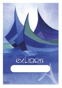 Exlibris "BOOTE" von Gisela Funke (12 Stück)