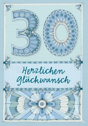 Doppelkarte "30 - Herzlichen Glückwunsch"