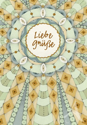 Doppelkarte "Liebe Grüße (Ornament)"