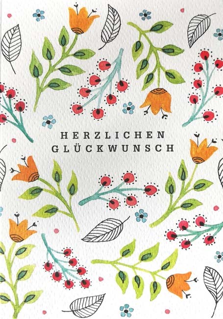 Doppelkarte "Herzlichen Glückwunsch"