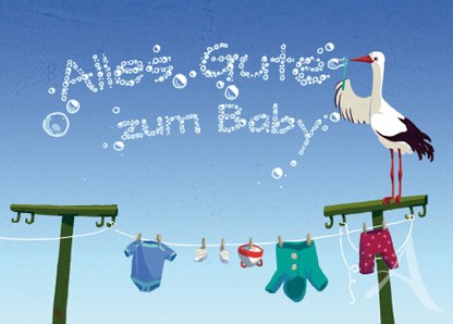 Doppelkarte "Alles Gute zum Baby"