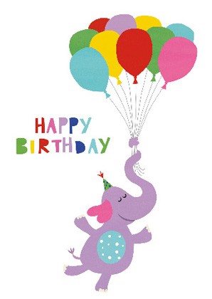 Doppelkarte "Happy Birthday (Elefant)"