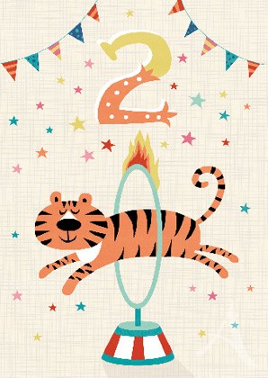 Doppelkarte "2  (Tiger)"