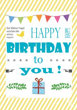 Doppelkarte "Happy Birthday to you!"