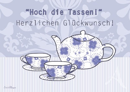 Doppelkarte "Hoch die Tassen! Herzlichen Glückwunsch!"