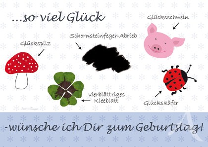 Doppelkarte "...so viel Glück - ...zum Geburtstag!"