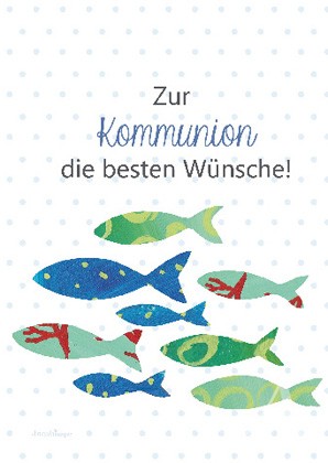 Doppelkarte "Zur Kommunion die besten Wünsche!"