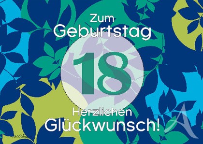 Doppelkarte "Zum Geburtstag (18) Herzlichen Glückwunsch!"