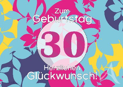 Doppelkarte "Zum Geburtstag (30) Herzlichen Glückwunsch!"