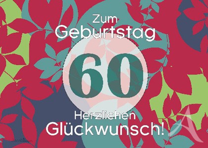 Doppelkarte "Zum Geburtstag (60) Herzlichen Glückwunsch!"
