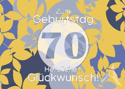 Doppelkarte "Zum Geburtstag (70) Herzlichen Glückwunsch!"