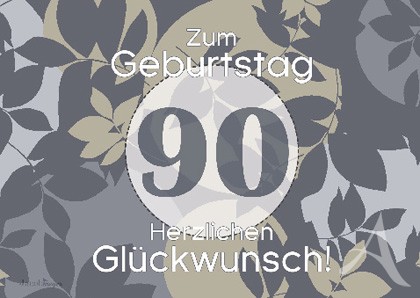 Doppelkarte "Zum Geburtstag (90) Herzlichen Glückwunsch!"