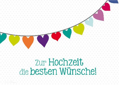 Doppelkarte "Zur Hochzeit die besten Wünsche"